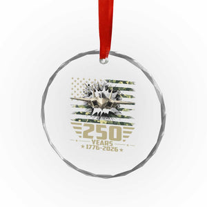 250 Years Anniversary Crystal Glass Ornament Patriotic Jet Fighter US Flag Camo TS14 Print Your Wear