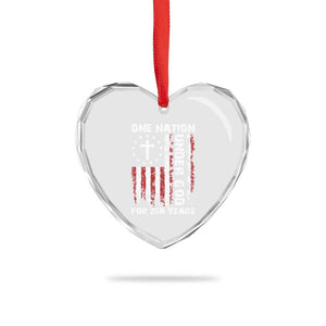 250 Years Anniversary Heart Crystal Glass Ornament 250th Independence Day Freedom One Nation Under God US Flag TS10 Print Your Wear