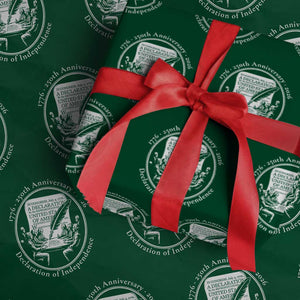 250 Years Declaration of Independence Wrapping Paper Roll US 250th Anniversary Semiquincentennial 2026 Patriotic TS02 Green Print Your Wear