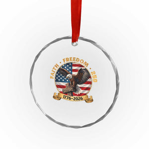 250 Years Faith And Freedom Crystal Glass Ornament Patriotic Eagle Cross American Pride Gift TS12 Print Your Wear