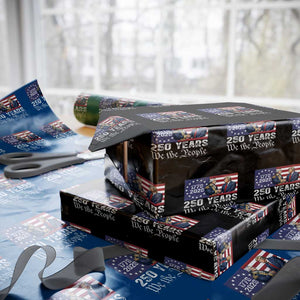 250 Years George Washington and Trump Handshake Patriotic Wrapping Paper Roll We The People 1776-2026 Founding Fathers Legacy TS02 Black Print Your Wear