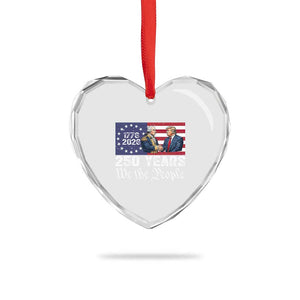 250 Years George Washington and Trump Handshake Patriotic Heart Crystal Glass Ornament We The People 1776-2026 Founding Fathers Legacy TS02 Print Your Wear