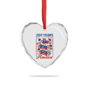 250 Years Of America American Teacher Graphic Heart Crystal Glass Ornament Patriotic Educator Gift TS12 Print Your Wear