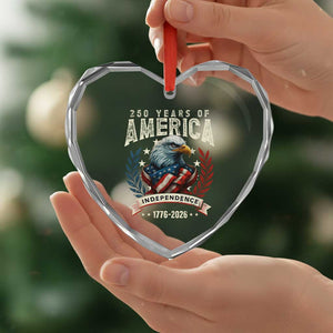 250 Years Of America Heart Crystal Glass Ornament 250th American Anniversary Independence Bald Eagle TS11 Print Your Wear