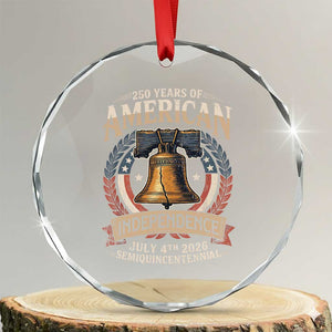 250 years Of America Independence Crystal Glass Ornament 250th American Anniversary Liberty Bell TS11 Transparent Glass 3'' Circle Print Your Wear