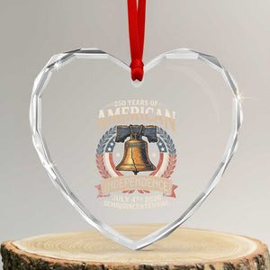 250 years Of America Independence Heart Crystal Glass Ornament 250th American Anniversary Liberty Bell TS11 Transparent Glass 3'' Heart Print Your Wear