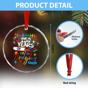 250 Years Of Eating Crayons Crystal Glass Ornament Marine Veteran 250th Anniversary TS10 Print Your Wear