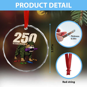 250 Years Of Eating Crayons Crystal Glass Ornament Vintage Bulldog Patriotic Veteran Military Gift TS10 Print Your Wear