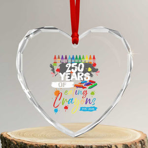 250 Years Of Eating Crayons Heart Crystal Glass Ornament Marine Veteran 250th Anniversary TS10 Transparent Glass 3'' Heart Print Your Wear