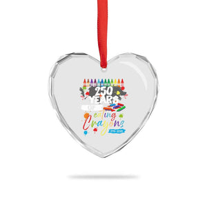 250 Years Of Eating Crayons Heart Crystal Glass Ornament Marine Veteran 250th Anniversary TS10 Print Your Wear