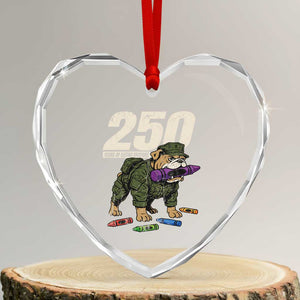 250 Years Of Eating Crayons Heart Crystal Glass Ornament Vintage Bulldog Patriotic Veteran Military Gift TS10 Transparent Glass 3'' Heart Print Your Wear