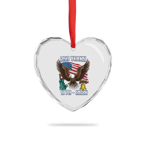 250 Years of Freedom 1776 2026 Patriotic Eagle Heart Crystal Glass Ornament 4th of July American Flag Liberty Bell Statue of Liberty TS02 Print Your Wear
