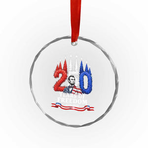 250 Years of Freedom Abraham Lincoln Patriotic Crystal Glass Ornament US Fighter Jets Red White and Blue 1776 to 2026 Semiquincentennial TS02 Print Your Wear
