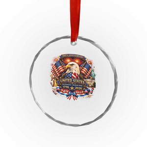 250 Years Of Freedom America Crystal Glass Ornament USA Independence 250th Anniversary 1776 2026 Patriotic Eagle Flag TS10 Print Your Wear