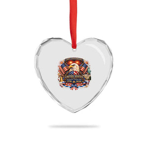 250 Years Of Freedom America Heart Crystal Glass Ornament USA Independence 250th Anniversary 1776 2026 Patriotic Eagle Flag TS10 Print Your Wear