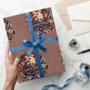 250 Years Of Freedom America Wrapping Paper Roll USA Independence 250th Anniversary 1776 2026 Patriotic Eagle Flag TS10 Mocha Print Your Wear