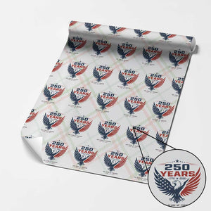 250 Years of Freedom Commemorative Patriotic Eagle Wrapping Paper Roll Majestic American Flag Winged Eagle 1776 to 2026 Semiquincentennial