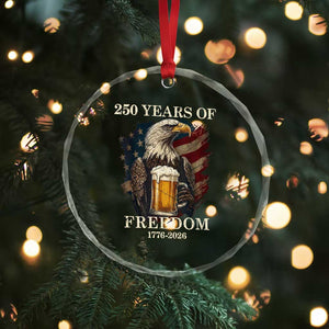 250 Years Of Freedom Crystal Glass Ornament Bald Eagle Drinking Beer American Flag TS14 Print Your Wear