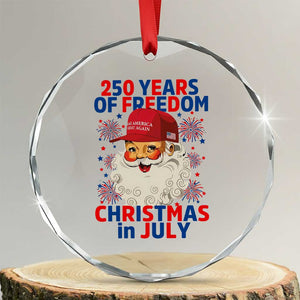 250 Years Of Freedom Crystal Glass Ornament Funny Santa Christmas in July TS14 Transparent Glass 3'' Circle Print Your Wear