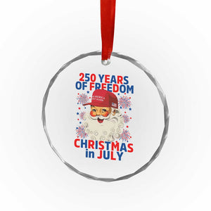 250 Years Of Freedom Crystal Glass Ornament Funny Santa Christmas in July TS14 Print Your Wear