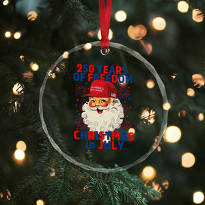 250 Years Of Freedom Crystal Glass Ornament Funny Santa Christmas in July TS14 Print Your Wear