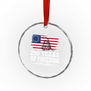 250 Years Of Freedom Crystal Glass Ornament Gadsden Flag American Patriot US