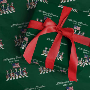 250 Years Of Freedom Wrapping Paper Roll Silly Goose Patriotic 4th of July TS14 Green Print Your Wear