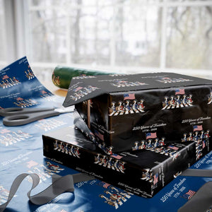 250 Years Of Freedom Wrapping Paper Roll Silly Goose Patriotic 4th of July TS14 Black Print Your Wear