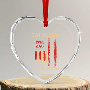 250 Years Of Freedom Heart Crystal Glass Ornament 250th America Anniversary Independence Day TS11 Transparent Glass 3'' Heart Print Your Wear