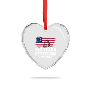 250 Years Of Freedom Heart Crystal Glass Ornament Gadsden Flag American Patriot US