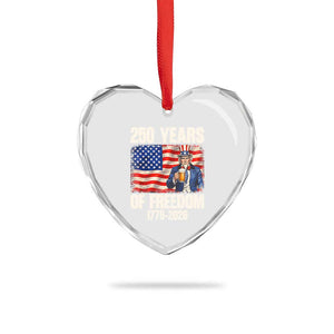 250 Years Of Freedom Heart Crystal Glass Ornament Patriotic Uncle Sam TS12 Print Your Wear