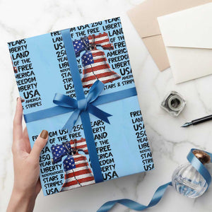 250 Years Of Freedom Wrapping Paper Roll Red White Blue Liberty Bell