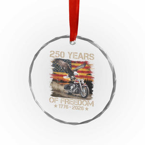 250 Years Of Freedom Patriotic Biker US Flag Motorcycle Lover Crystal Glass Ornament TS11 Print Your Wear