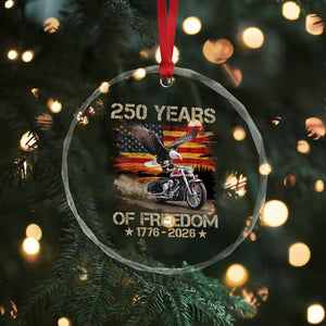 250 Years Of Freedom Patriotic Biker US Flag Motorcycle Lover Crystal Glass Ornament TS11 Print Your Wear