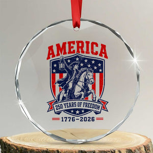 250 Years of Freedom Paul Revere Midnight Ride Crystal Glass Ornament Patriotic Historical Revolution American Flag Shield TS02 Transparent Glass 3'' Circle Print Your Wear