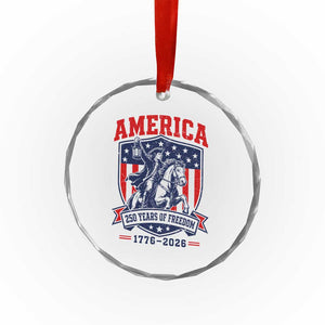250 Years of Freedom Paul Revere Midnight Ride Crystal Glass Ornament Patriotic Historical Revolution American Flag Shield TS02 Print Your Wear