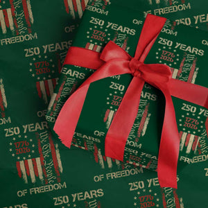 250 Years Of Freedom Wrapping Paper Roll 250th America Anniversary Independence Day TS11 Green Print Your Wear