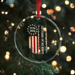 250 Years Of No Kings Crystal Glass Ornament Vintage American Flag TS12 Print Your Wear