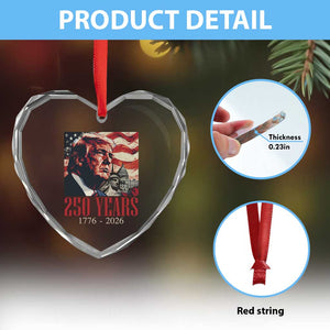 250 Years Trump Heart Crystal Glass Ornament 250th American Anniversary Independence Statue Of Liberty TS11 Print Your Wear