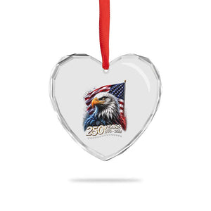 250 Years USA 250th Anniversary Heart Crystal Glass Ornament Patriotic Eagle 4th of July TS11 Print Your Wear