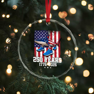250th America Anniversary Crystal Glass Ornament Tralalero Tralala Italian Brainrot 4th of July Meme TS14 Print Your Wear