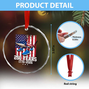 250th America Anniversary Crystal Glass Ornament Tralalero Tralala Italian Brainrot 4th of July Meme TS14 Print Your Wear