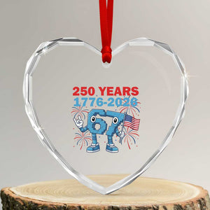 250th America Anniversary Heart Crystal Glass Ornament Funny Italian Brainrot Meme 4th of July