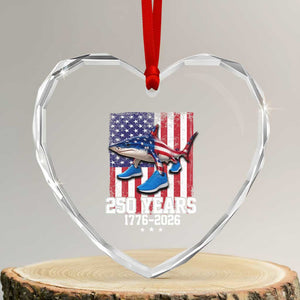 250th America Anniversary Heart Crystal Glass Ornament Tralalero Tralala Italian Brainrot 4th of July Meme