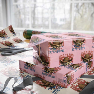 250th Anniversary USA Wrapping Paper Roll Western Golden Retriever 4th of July TS14 Light Pink Print Your Wear