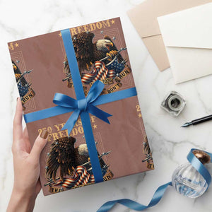 250th American Anniversary Wrapping Paper Roll 250 Years Of Freedom Independence American Flag TS11 Mocha Print Your Wear