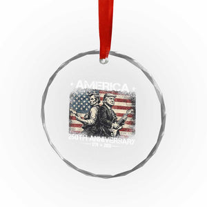 250th Anniversary Abraham Lincoln and Trump Rocking Crystal Glass Ornament Rock n Roll Electric Guitar Duel Patriotic 1776-2026 TS02 Print Your Wear