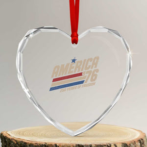 250th Anniversary USA America 76 Heart Crystal Glass Ornament 250 Years Of Freedom 1776 2026 Retro TS11 Transparent Glass 3'' Heart Print Your Wear
