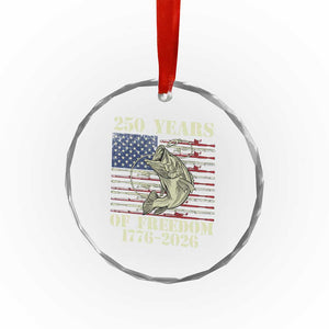 250th Anniversary USA Bass Fishing American Flag Crystal Glass Ornament TS14 Print Your Wear