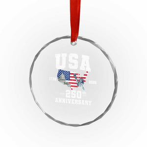 250th Anniversary USA Crystal Glass Ornament 4th of July America US Flag Patriotic 250 Years American Flag TS10 Print Your Wear